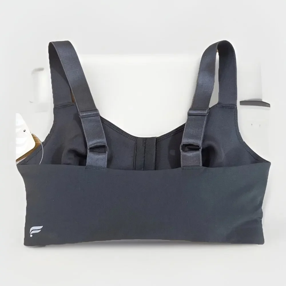 NWT Fabletics Ines Low Impact Sports Bra Womens XXS Gray Yellow Trim